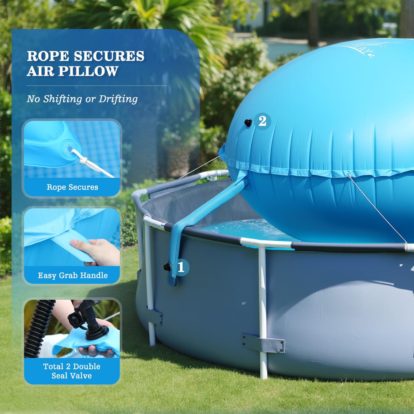 Extra-Thick Winter Pool Cover – 200gsm Heavy-Duty, Cold-Resistant & Windproof Cover for Above-Ground Pools